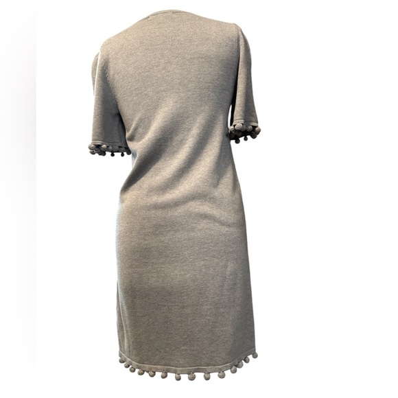 Banana Republic Women’s Gray‎ Knit Sweater Dress Pom Pom Trim EUC XS - Picture 2 of 4